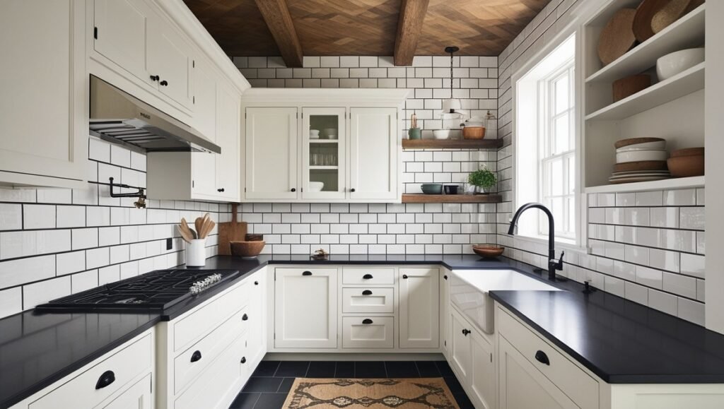 Subway Tile with Dark Grout