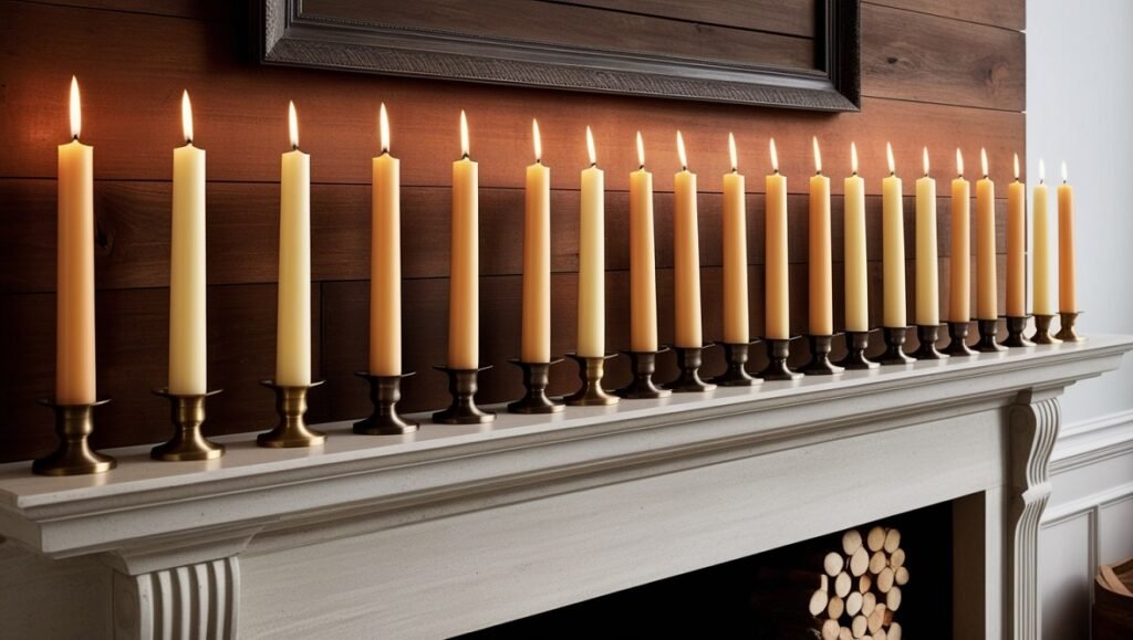 Rows of Taper Candles: Timeless Elegance